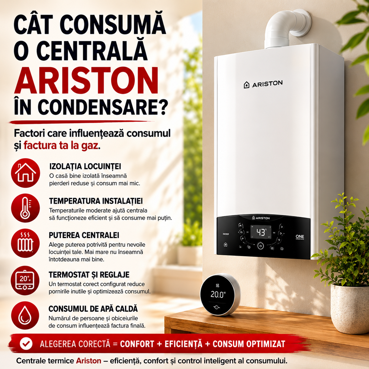 consum centrala ariston