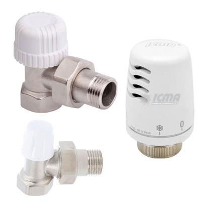 Poza Set robineti tur-retur cu cap termostatic ICMA 1/2. Poza 16777