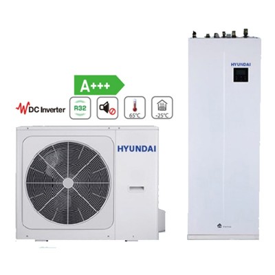 Pompa de caldura aer-apa cu boiler incorporat de 240 litri HYUNDAI HYHA-V16W/D2N8/HYHB-A160/240CD30GN8, rezistenta back-up 3 kW, monofazata - 16 kW