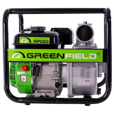 Poza Motopompa de apa curata, pe benzina fara plumb, cu motor termic, Greenfield MPG80, 7.5 CP, 1050 l/min. Poza 23889