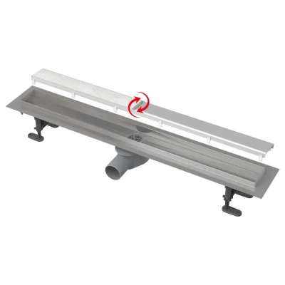Poza Rigola dus cu gratar faiantabil din otel inoxidabil, APZ13-DOUBLE9 FIT AND GO, 55 cm. Poza 30818
