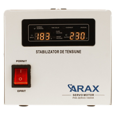 Poza Stabilizator de tensiune cu servomotor Arax PHK-1000VA, precizie 3%. Poza 31027