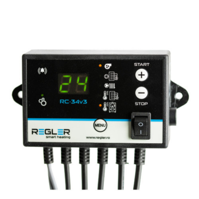 Poza Controler centrala cu puffer Regler RC 34v3, comanda pompa puffer, pompa IC si ventilator, optional termostat de ambient. Poza 32707