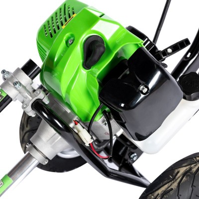 Poza Motocoasa pe benzina cu roti Micul Fermier MF-MC1004-S001-G01, 4CP, 52 CC cu 4 accesorii si pornire rapida. Poza 35622