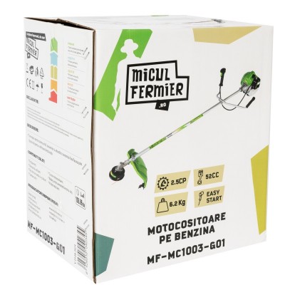 Poza Motocoasa pe benzina Micul Fermier MF-MC1003-G01, 2.5CP, 52CC cu 3 accesorii, tija 28mm, pornire rapida. Poza 35655