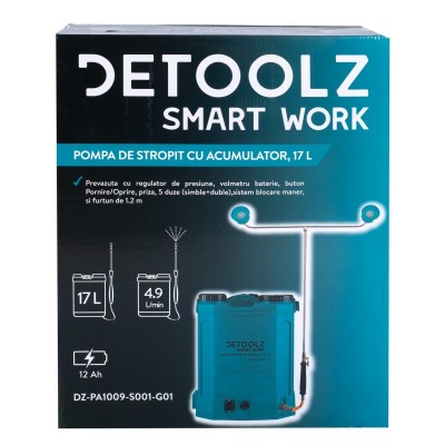 Poza Pompa de stropit cu acumulator, Detoolz DZ-PA1009-S001-G01, volum 17 litri. Poza 35947