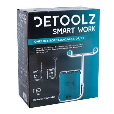 Poza Pompa de stropit cu acumulator, Detoolz DZ-PA1009-S001-G01, volum 17 litri. Poza 35955