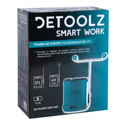 Poza Pompa de stropit cu acumulator, Detoolz DZ-PA1009-S001-G01, volum 17 litri. Poza 35956