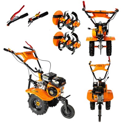 Poza Motocultor Detoolz DZ-M122-S001-G02, 8CP, 212CC, benzina 4T, 1 viteza, 3 viteze, pornire manuala, cu roti. Poza 36599