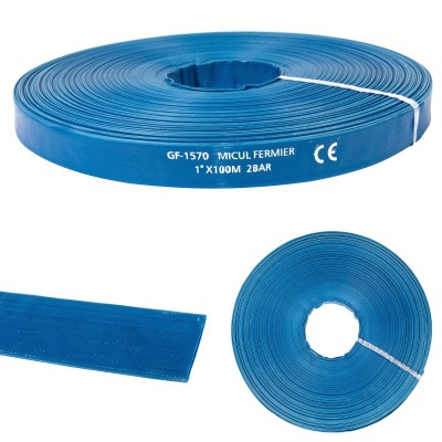 Poza Furtun apa refulare Flat PVC 1 tol pentru apa 100m Micul Fermier GF-1570. Poza 37243