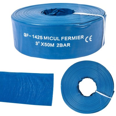 Poza Furtun apa refulare Flat PVC 3 toli pentru apa 50m Micul Fermier GF-1425. Poza 37277