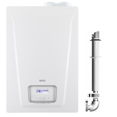 Poza Centrala termica pe gaz in condensare Baxi Nuvola Century 24 kW, incalzire + ACM, cu boiler incorporat 45l, kit evacuare inclus. Poza 40578