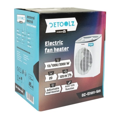 Poza Aeroterma electrica Detoolz DZ-EI1011-G01, 1000/2000W, carcasa plastic. Poza 40653