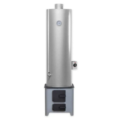 Poza Ansamblu boiler pe lemne si electric 90 litri otel Miklos Steel, cu focar economic usi din tabla, rezistenta 2 kW. Poza 40677
