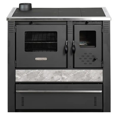 Poza Soba de gatit si incalzit Pro-Termo Panonia Gri, cu plita si cuptor 10kW, evacuare stanga. Poza 41510