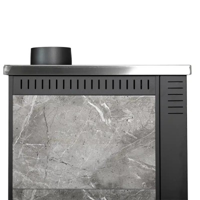 Poza Soba de gatit si incalzit Pro-Termo Panonia Gri, cu plita si cuptor 10kW, evacuare stanga. Poza 41515