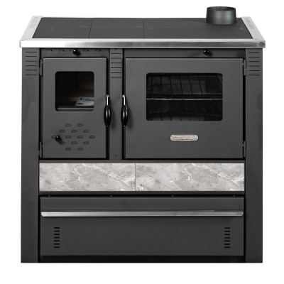 Poza Soba de gatit si incalzit Pro-Termo Panonia Gri, cu plita si cuptor 10kW, evacuare dreapta. Poza 41533