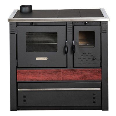 Poza Soba de gatit si incalzit Pro-Termo Panonia Rosu, cu plita si cuptor 10kW, evacuare stanga. Poza 41554