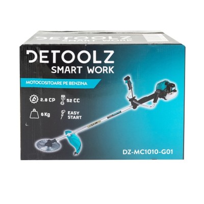Poza Motocoasa Detoolz DZ-MC1010-G01, 2.8CP, 52CC, motor benzina 2T, pornire rapida, 4 accesorii, tija 28mm. Poza 42401