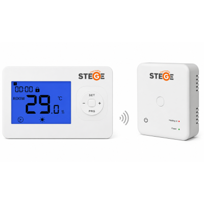 Poza Termostat ambient Stege WR200 RF, fara fir, programabil. Poza 42915