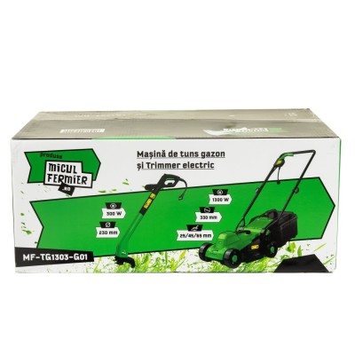 Poza Pachet Micul Fermier masina de tuns gazon MF-TG1303-G01 1.3KW si trimmer electric 0.3 kW. Poza 42958