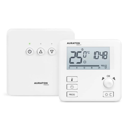 Poza Termostat ambient Auraton Libra SET, fara fir, programabil, alb. Poza 43525