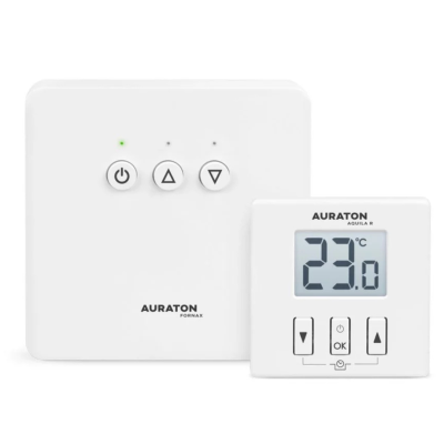 Poza Termostat ambient Auraton Aquila SET, fara fir, neprogramabil, alb. Poza 43532