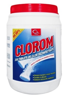 Poza Pastile efervescente dezinfectatnte clor cutie 200 tablete E0 - Clorom