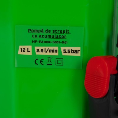 Poza Pompa de stropit cu acumulator Micul Fermier MF-PA1004-S001-G01, volum 12 litri. Poza 44286