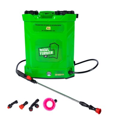 Poza Pompa de stropit cu acumulator Micul Fermier MF-PA1006-S001-G01, volum 16 litri. Poza 44297
