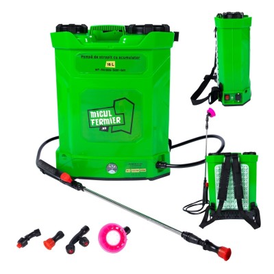 Poza Pompa de stropit cu acumulator Micul Fermier MF-PA1006-S001-G01, volum 16 litri. Poza 44305
