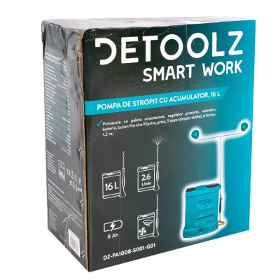 Poza Pompa de stropit cu acumulator Detoolz DZ-PA1008-S001-G01, volum 16 litri. Poza 44323