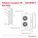 Poza Pompa de caldura split pentru incalzire, racire si apa calda menajera cu boiler integrat Ariston Nimbus Compact 120 S NET R32 - 12kW. Poza 26340