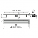 Poza Rigola dus cu gratar faiantabil din otel inoxidabil, APZ13-DOUBLE9 FIT AND GO, 65 cm. Poza 30824