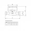 Poza Dimensiuni contor apa calda Apator JS 1.6 Smart+ -3/4 tol