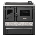Soba de gatit si incalzit Pro-Termo Panonia Gri, cu plita si cuptor 10kW, evacuare dreapta