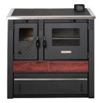 Soba de gatit si incalzit Pro-Termo Panonia Rosu, cu plita si cuptor 10kW, evacuare dreapta