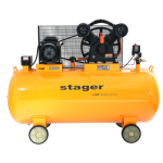 Compresor aer Stager Air 60C370, 370L, 10bar, 600L/min, trifazat, angrenare curea