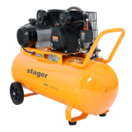 Poza Compresor aer Stager Air 32C100, 100L, 10bar, 324L/min, monofazat, angrenare curea. Poza 41861
