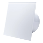 Ventilator de baie Ecovent DECORA, diametru 100, Super Silent, Panou sticla, Clapeta antiretur, Debit 93 m3/h, alb