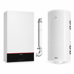 Centrala termica in condensare Viessmann Vitodens 100-W 25 kW - numai incalzire tip B1HG Z031495 si boiler cu doua serpentine Ferroli Ecounit DW 150 litri