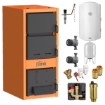 Pachet centrala pe lemne Ferroli JAR 40 kW cu boiler 150L, pompe circulatie, vas expansiune si accesorii instalare