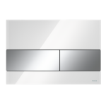 Clapeta actionare rezervor WC incastrat, TECE Square 9240802, alba, butoane cromate lucios, 22 x 15 x 1.1 cm