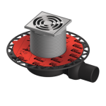 Sifon de pardoseala Tece drainpoint, 105 x 105 mm, iesire laterala DN 50, extra plat cu flansa universala, 3601100
