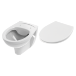Vas WC suspendat TECE 9700018, alb, evacuare orizontala, 36 x 51.5 x 35 cm, capac WC inclus