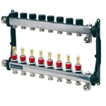 Distribuitor incalzire pardoseala, cu debitmetre, TECEfloor 77310008, otel, filet interior, 8 cai, 1