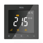 Termostat ambient pentru incalzire in pardoseala, TECEfloor 77410063, programabil, cu fir, montaj in doza, negru